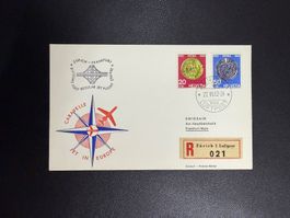 Swissair Erstflugbrief Zürich - Frankfurt 1962