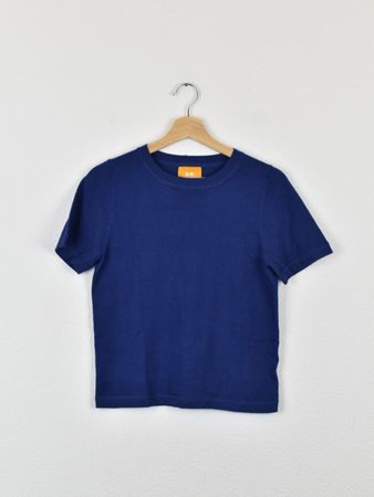 Collectif mon amour Kurzarm Pullover, blau, Gr.S