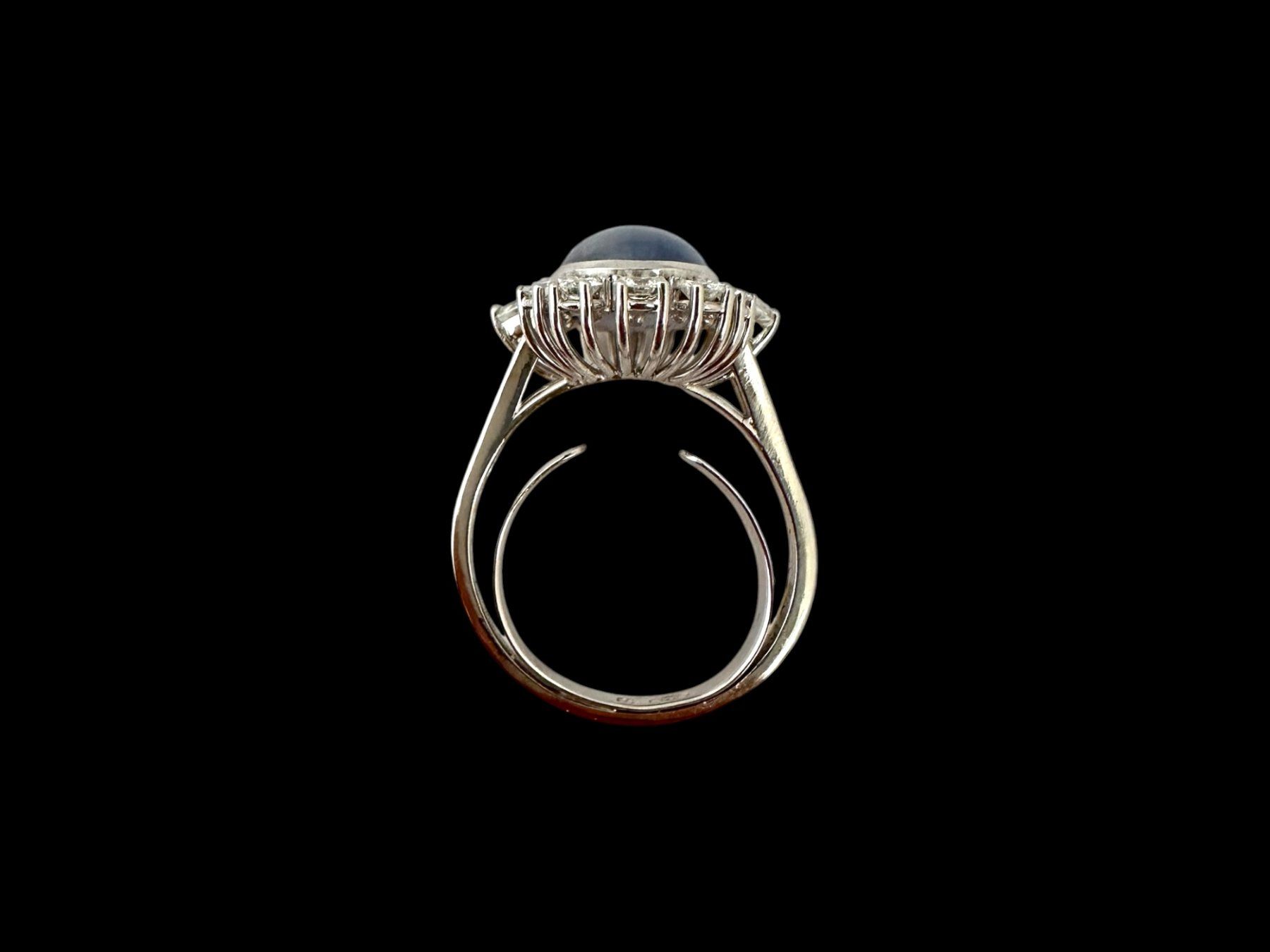 Anelli: ROBERT & IMELDA STEINLIN, Zürich, Sternsaphir-Diamant-Ring – Usato da Zuzwil SG venduto da artimmo 6