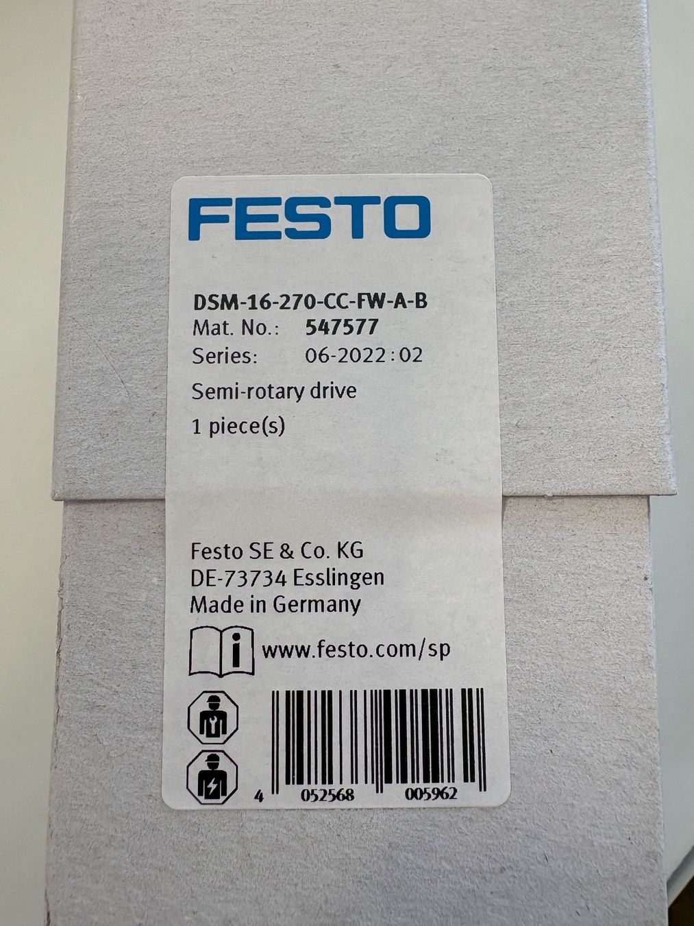 Festo Altro per industria metallurgica: Schwenkantrieb DSM-16-270-CC-FW-A-B – Nuovo e nell'imballaggio originale da Hedingen venduto da Luana02 1