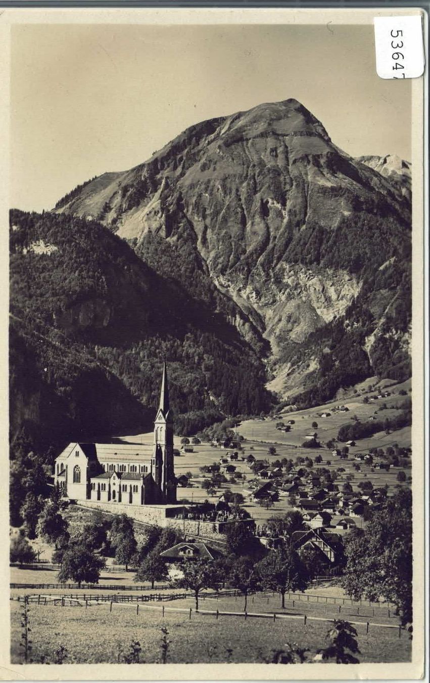 Cartoline postali: Lungern - Kirche mit Wylerhorn – Usato da Ettingen venduto da Kartenplanet