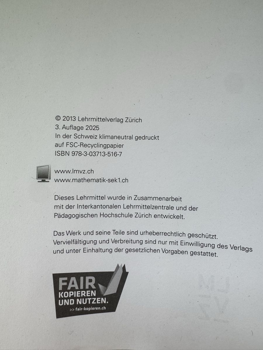 Raccoglitori: Mathematik 3. Sekundarstufe Handbuch – Usato da Zürich venduto da TrueBlue03 3