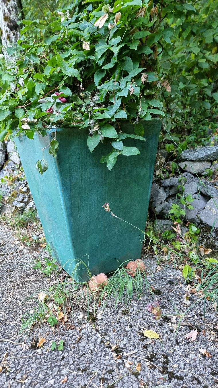 Blumentöpfe: Blumentopf Keramik grün – Gebraucht aus Twann von MW51 2