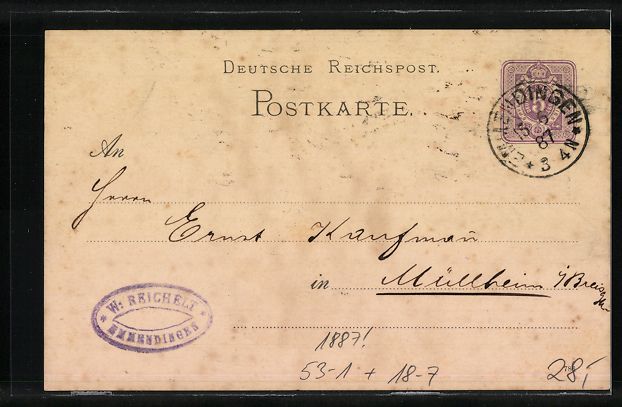 Cancelleria postale: Vorläufer-Lithographie Neuchatel, 1887, – Usato da Berlin venduto da bartko-reher 1