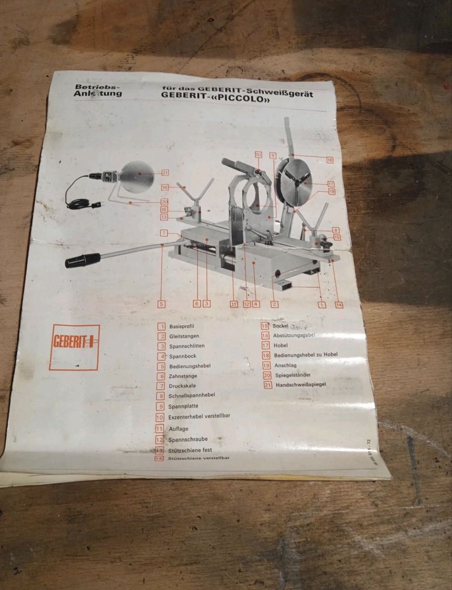 Geberit Tutti gli attrezzi: GEBERIT SCHWEISSMASCHINE PICCOLO – Usato da Aadorf venduto da Handwerker22 3
