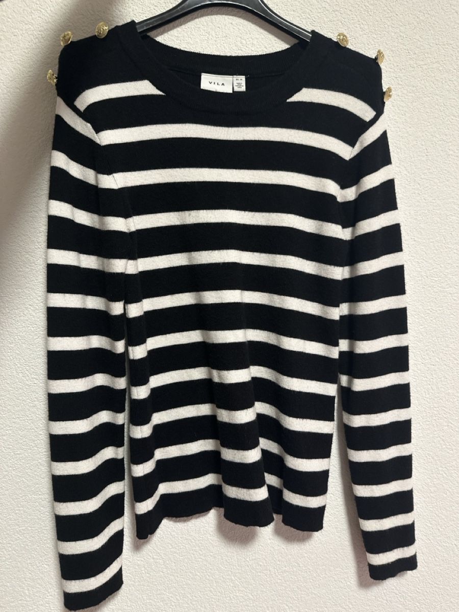 Vila Maglioni & Felpe: Vila Damen Pullover schwarz / weiss, Grösse M – Usato da Zug venduto da Hehe