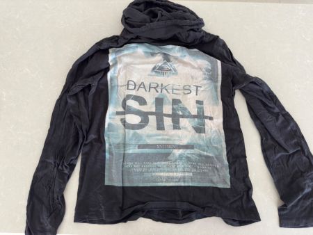 🖤👕 Schwarzer Darkest Sin Kapuzenpullover – Grösse M