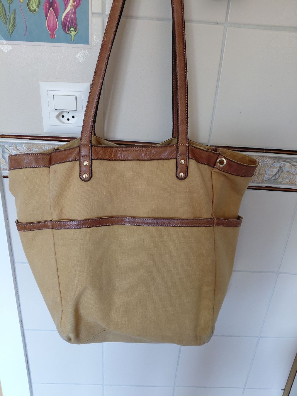 Borse da donna: Sac à main RE:DESIGNED PROJECT toile beige et cuir – Usato da conthey venduto da Sarahaude1 1