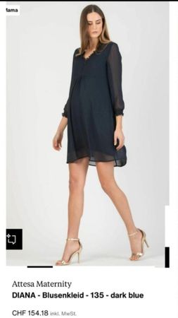Elegantes Umstandskleid von Attesa, Grösse M, dunkelblau