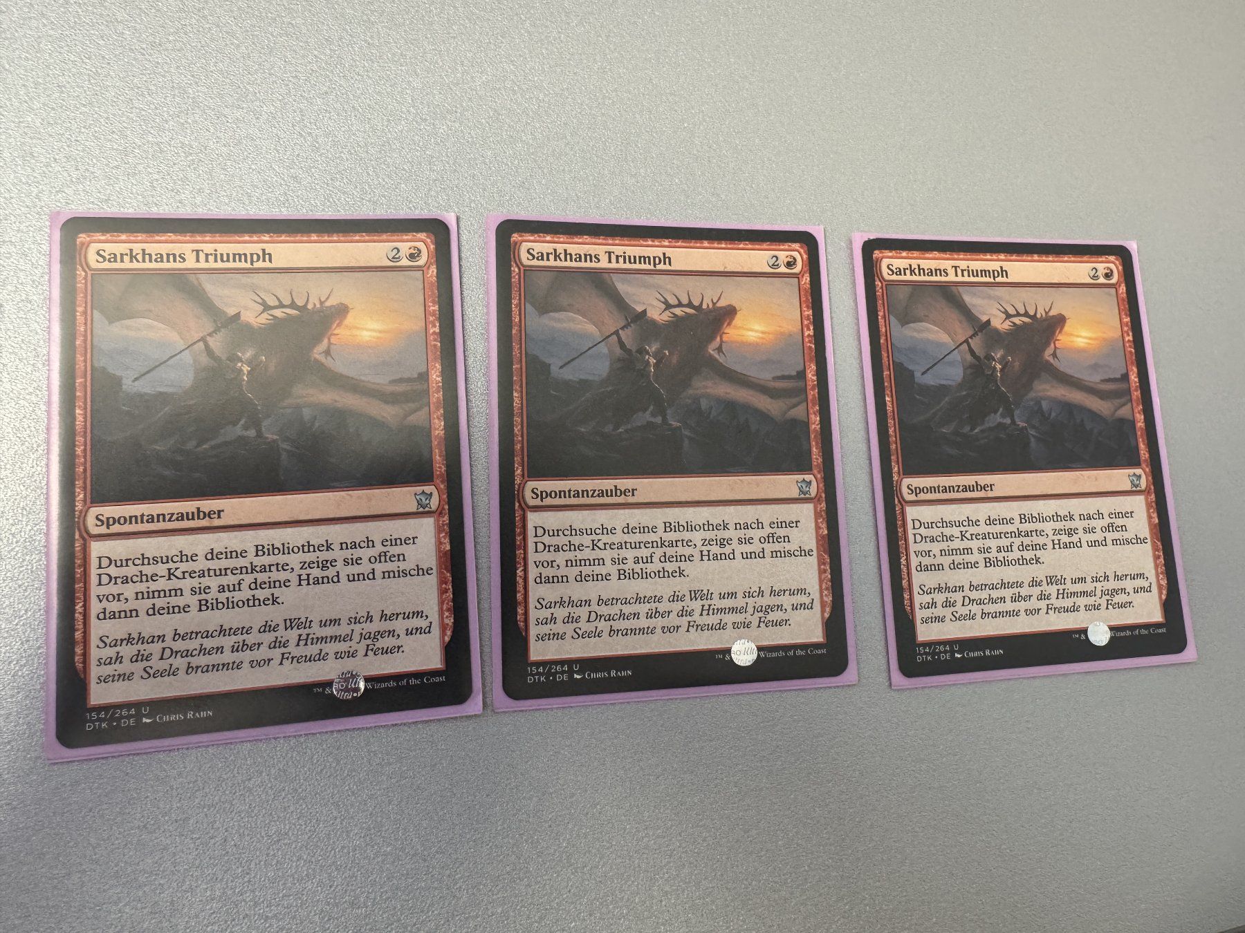 Magic The Gathering Cartes à collectionner: MTG 3x "Sarkhans Triumph" – D'occasion à Baar par UMACULINU