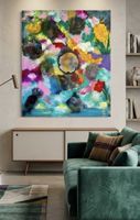 Gemälde " Blütensee " handmade 100×120