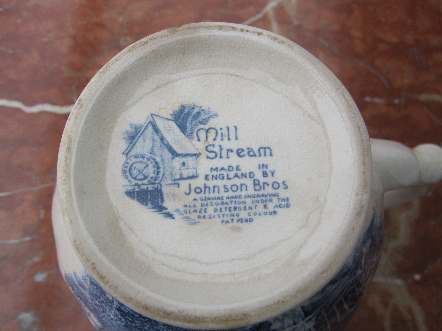 Teiere: Englischer Teekrug, Johnson Bros., Mill Stream, Vintage – Usato da Horgen venduto da sarahbuechler01 2