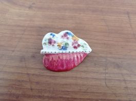 Broche vintage en céramique