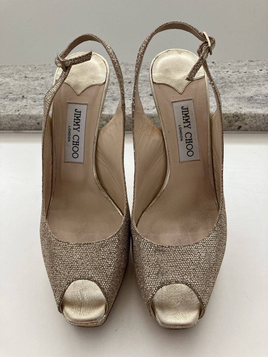 Jimmy Choo Scarpe da donna: Jimmy Choo Nova Glitter Slingback Metallic 39 – Usato da losone venduto da china06 1