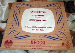 Weber Karl Böhm Euryanthe / Oberon Ouverture Rare 10" Vinyl