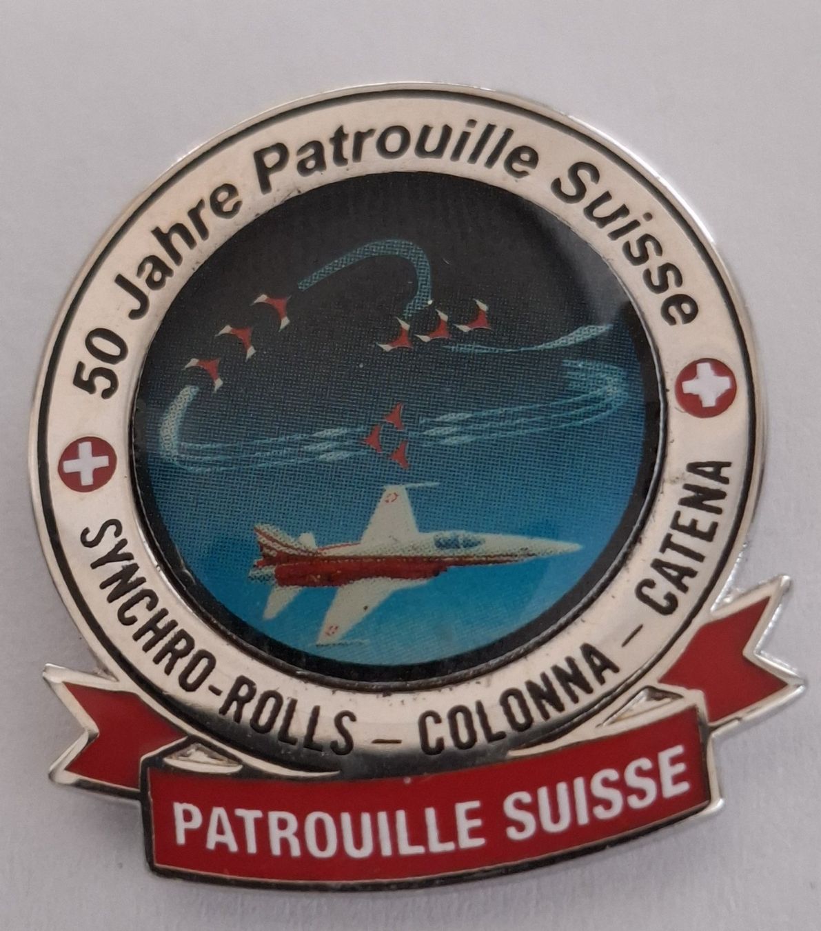 Schweizer Armee Plaketten & Abzeichen: Patrouille Suisse Synchro-Roll-Colonna-Catena – Gebraucht aus Hinterkappelen von Schampus
