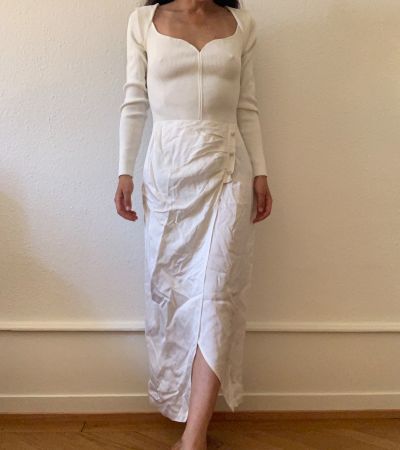 Robe bi matière blanc crème ted Baker