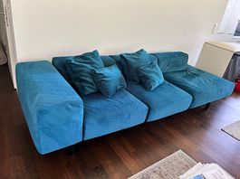 3er Sofa Kartell Largo Grün Samt