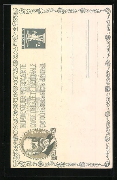 Ansichtskarten: Schweizer Bundesfeier 1919, Gottfried Ke – Gebraucht aus Berlin von bartko-reher 1