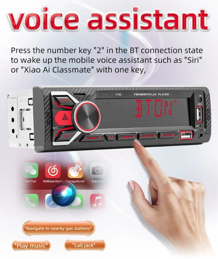 Radio: Autoradio 1DIN 1792 - Bluetooth, USB, AUX, FM, RDS – Nuovo e nell'imballaggio originale da Corcelles-près-Payerne venduto da FactoryofSound 5