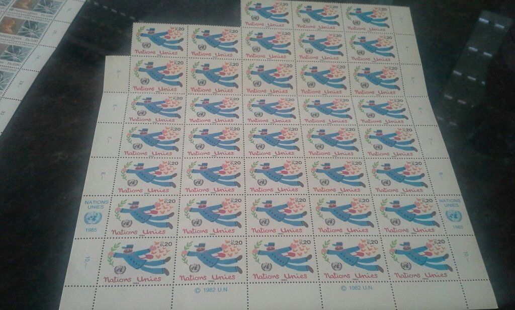 Tutti i francobolli: 56 CHF - ONU Briefmarken Postfrisch 1985 – Nuovo e nell'imballaggio originale da Chavornay venduto da didou2009 3