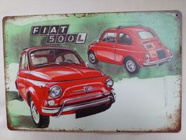 Fiat 500 Blechtafel / Blechschild Fiat Cinquecento