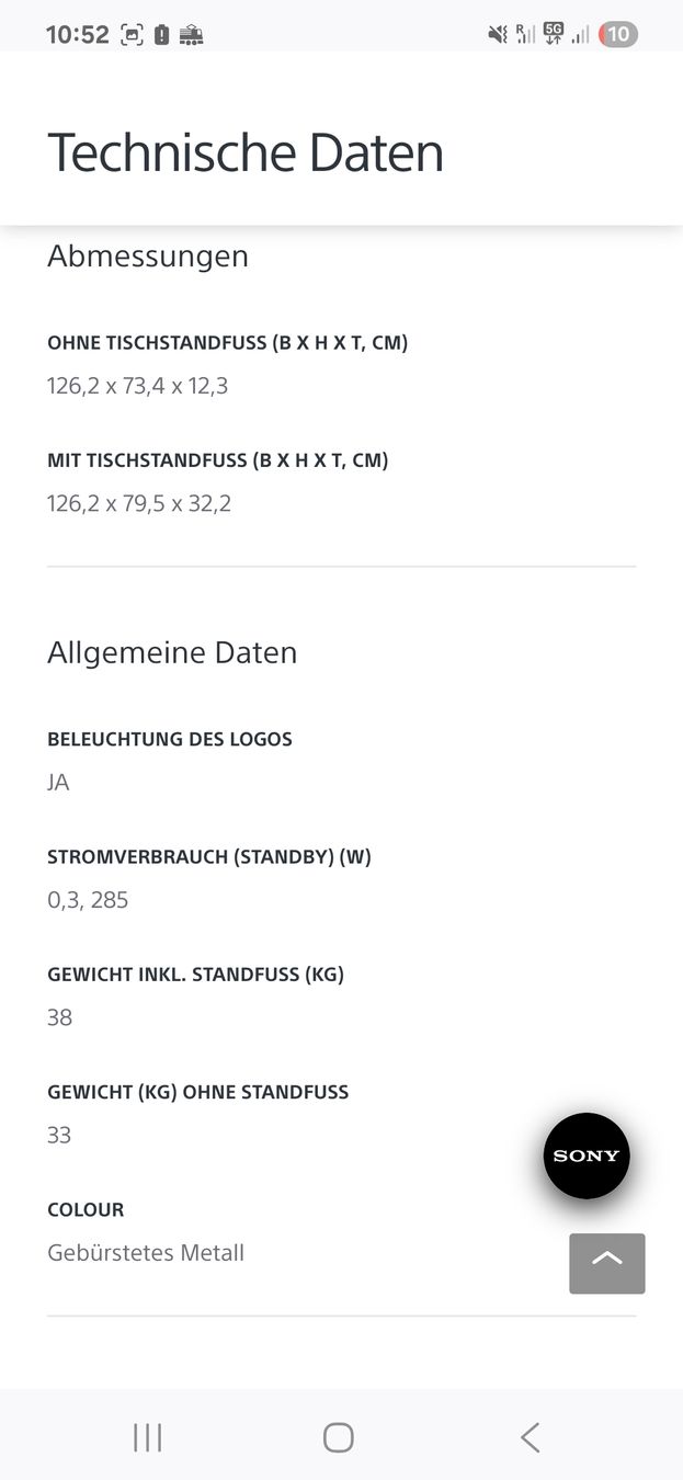 Appareils TV: Sony TV KDL46X3500 – D'occasion à Lausen par tho_282n 1