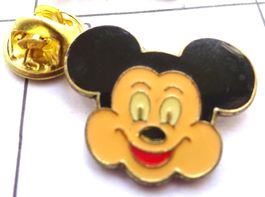 Pin Micky Maus Kopf gelb braun