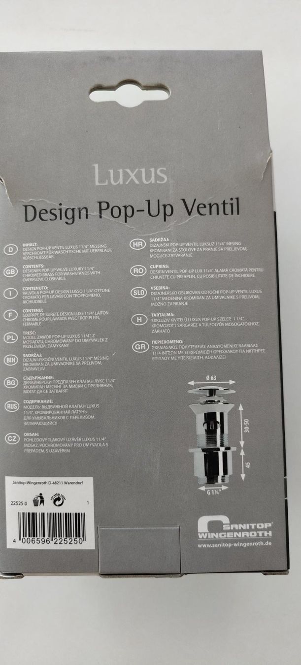 Altri prodotti elettronici: Antigua Design Lavabo-Ventil Pop-Up – Nuovo e nell'imballaggio originale da Steckborn venduto da Algass 2