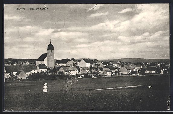Cartoline postali: AK Bonfol, Vue générale, 1917 – Usato da Berlin venduto da bartko-reher