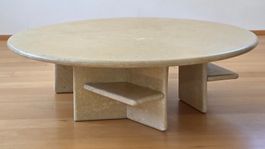 Couch Tisch / Salon Tisch aus Carrara Marmor 120cm, creme