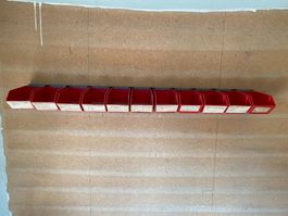 Stapelboxen Wandregal 11 Stk. Sichtlagerkästen Schüttenregal
