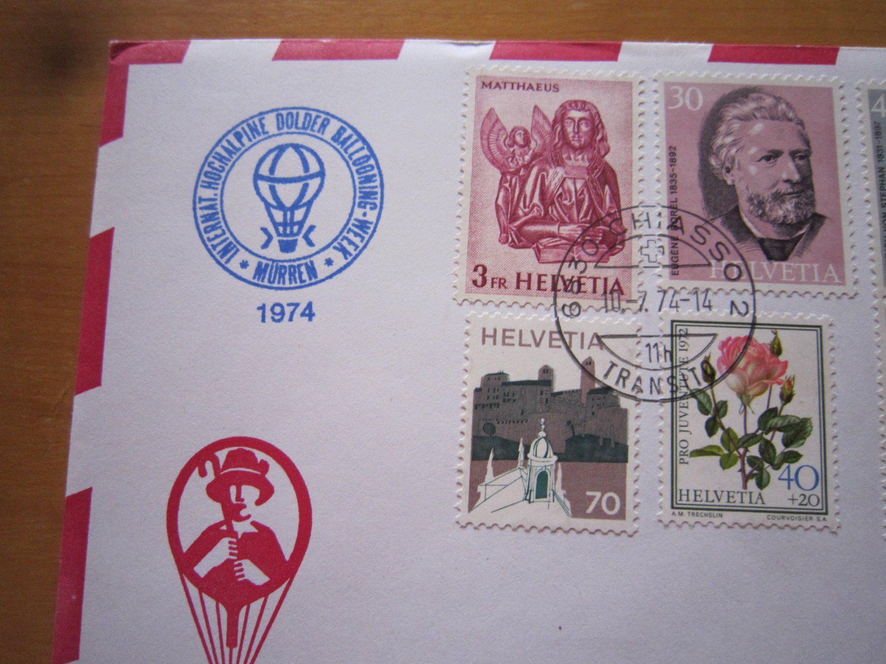 Tutti i francobolli: Ballonposto 1974 Stempel CHIASSO – Usato da Giubiasco venduto da sal_9j6w 1