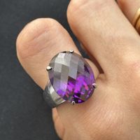 Wunderschöne Silber 925 Amethyst Solitär Ring 