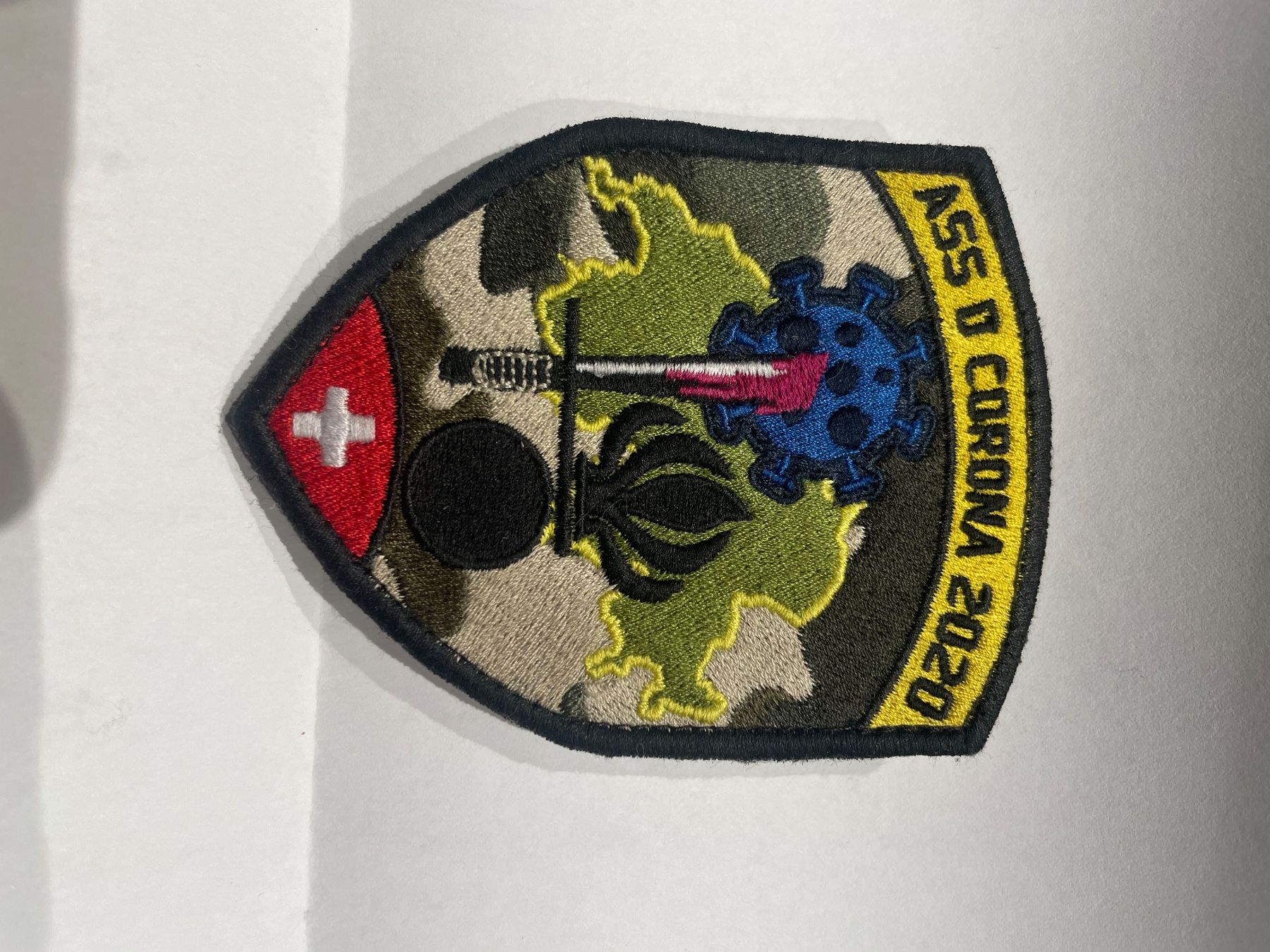 Schweizer Armee Placchette & Badge: Klett ASS D Corona 2020 – Usato da Oberiberg venduto da reimet