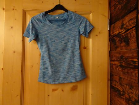Damen Sport-Trikot Shirt blau-weiss meliert Gr. XS - 2603117