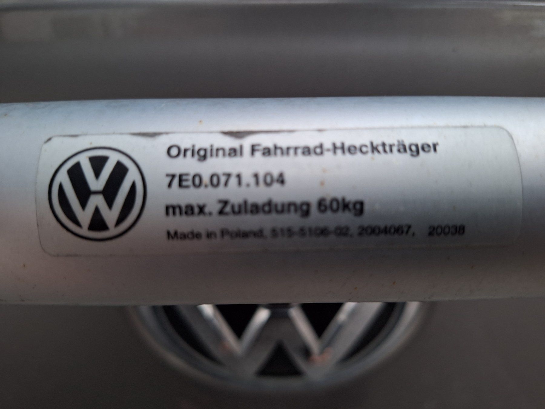 Balken: Fahrradträger zu VW Multivan – Gebraucht aus Büttikon AG von Motoguzzi03 2