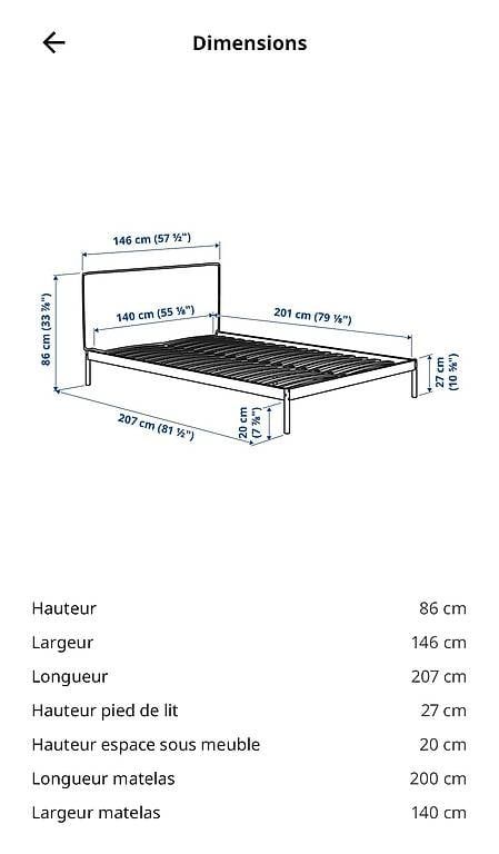 Ikea Letti: Lit KLEPPSTAP 140 x 200 – Usato da Chêne-Bourg venduto da lan_m8qt 1