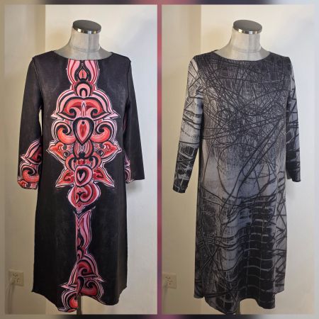 M 38/40 ANIMAPOP Italy leichtes 2 in 1 Wendekleid 3/4 Arm