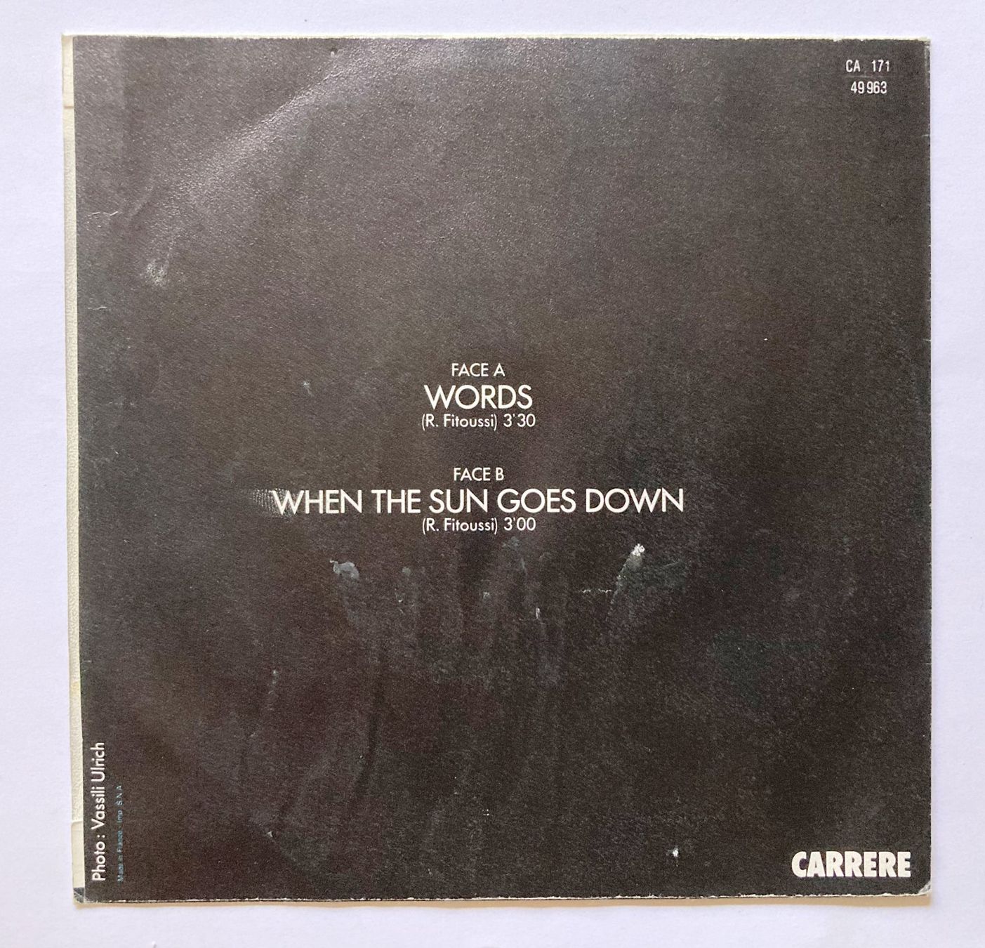 Dischi in vinile: F.R. DAVID - WORDS – Usato da Bottens venduto da hotter-than-hell 1