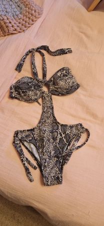 Maillot de bain une pièce imprimé serpent, taille S/M