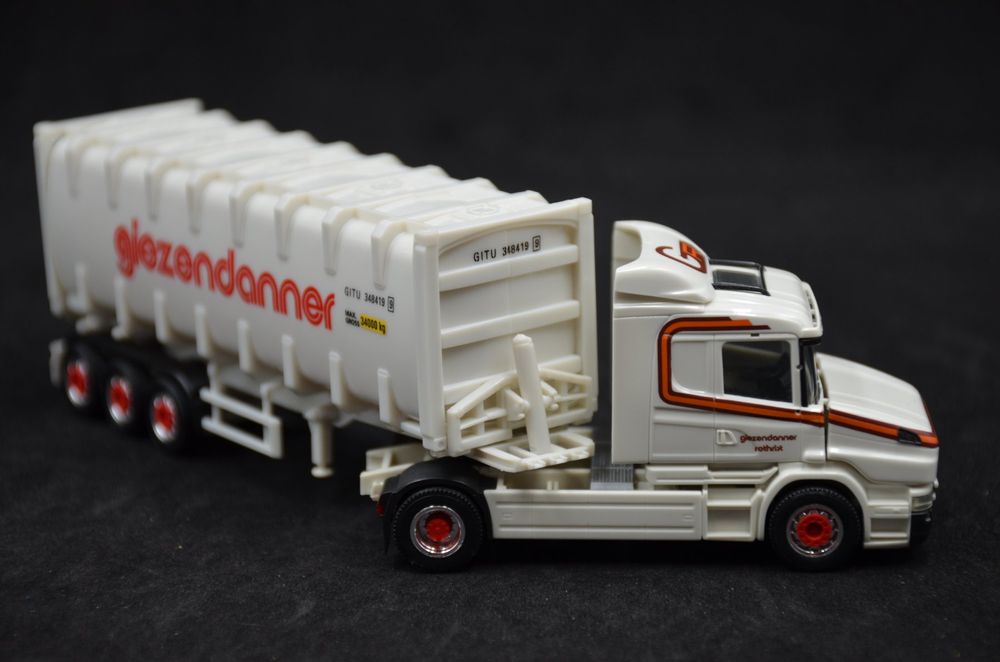 Herpa Scania Hauber 04 Topline Zugmaschine 1:87 - Rotes LKW Modell Made In Germany