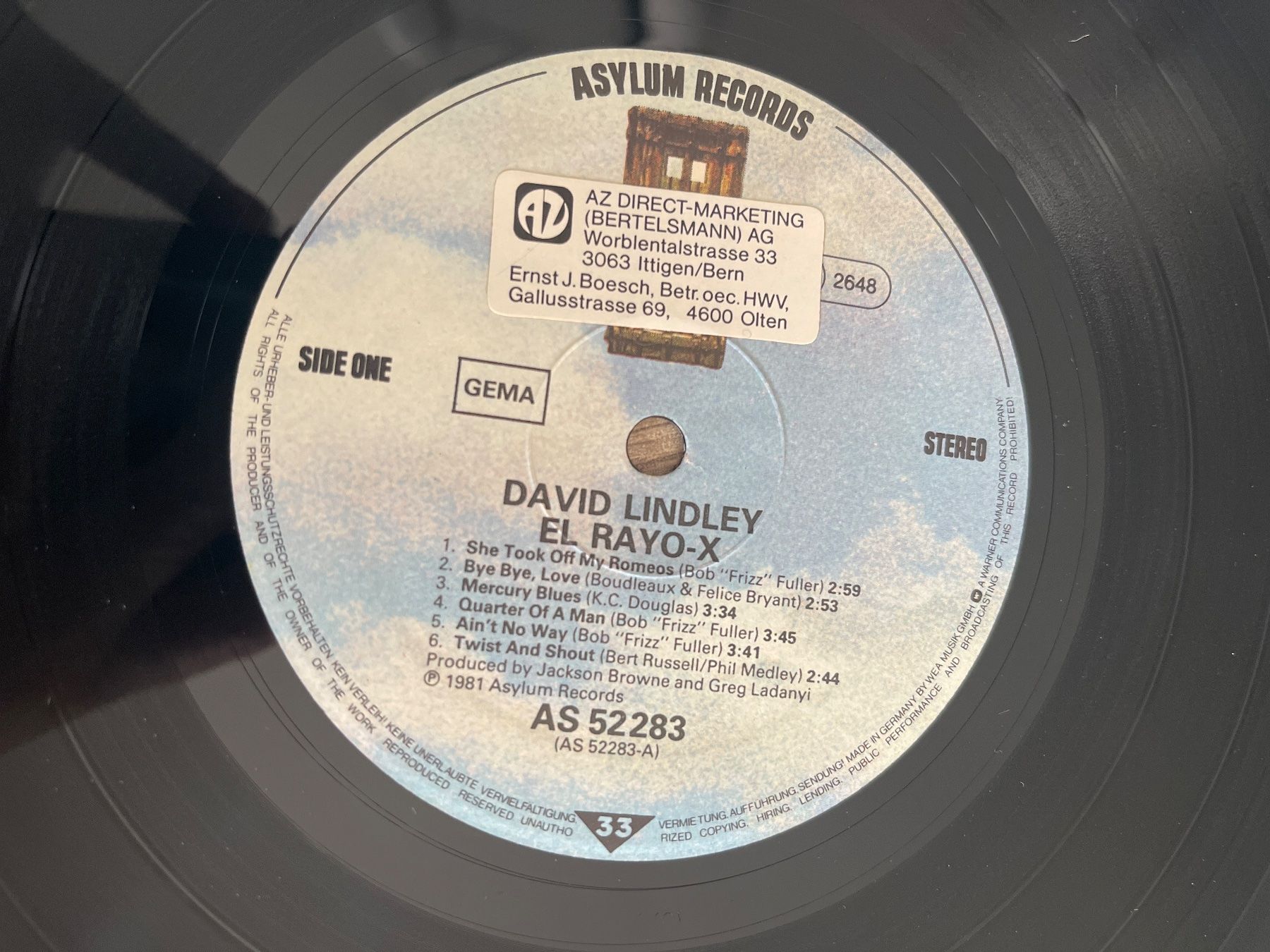 Dischi in vinile: A10/David Lindley - El Rayo-X – Usato da Frutigen venduto da Philippe_jsp 2