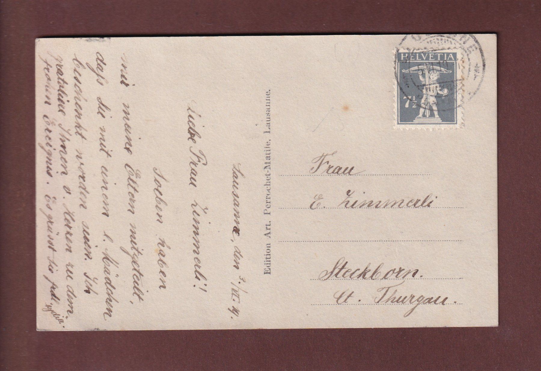 Cartoline postali: LAUSANNE - Grand Pont - 1919 – Usato da Pully venduto da nicecards 1
