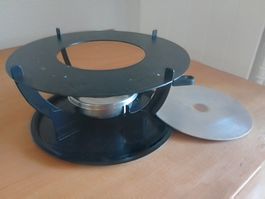 Klassisches Fondue-Rechaud (schwarz) mit Pastenbrenner & !!!