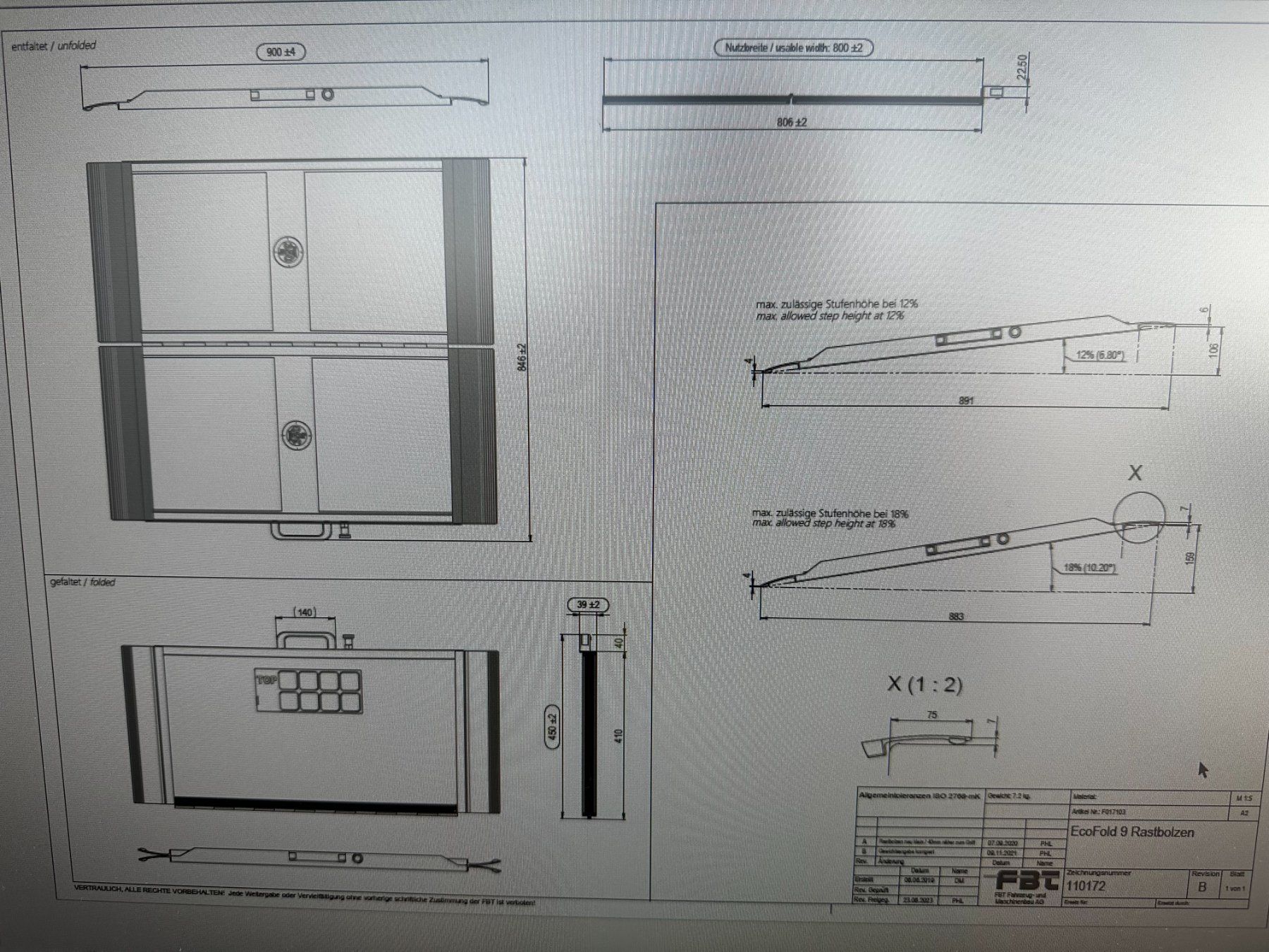 Rampe di accesso: EcoFold 9 mit Rastbolzen – Usato da Thörigen venduto da FBT 6