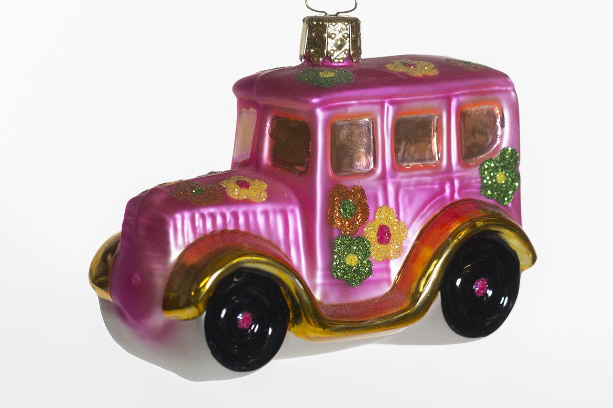Tutte le decorazioni: Weihnachtskugel - Glasornament "Auto" Flowerpower – Nuovo e nell'imballaggio originale da Dottikon venduto da Network01