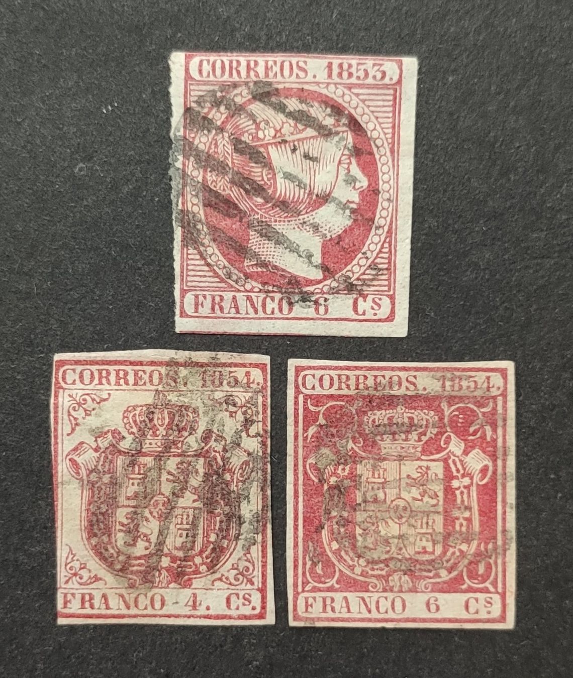 Alle Briefmarken: Spanien 1853-54, gestempelte – Gebraucht aus Wil SG von Zazal