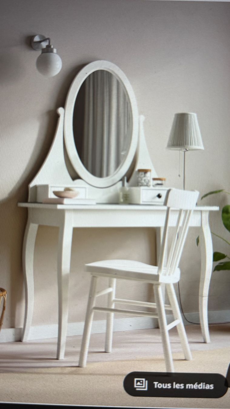 Ikea Tavoli da trucco: Coiffeuse IKEA HEMNES blanche avec miroir – Nuovo (secondo la descrizione) da Treyvaux venduto da sophie_2210