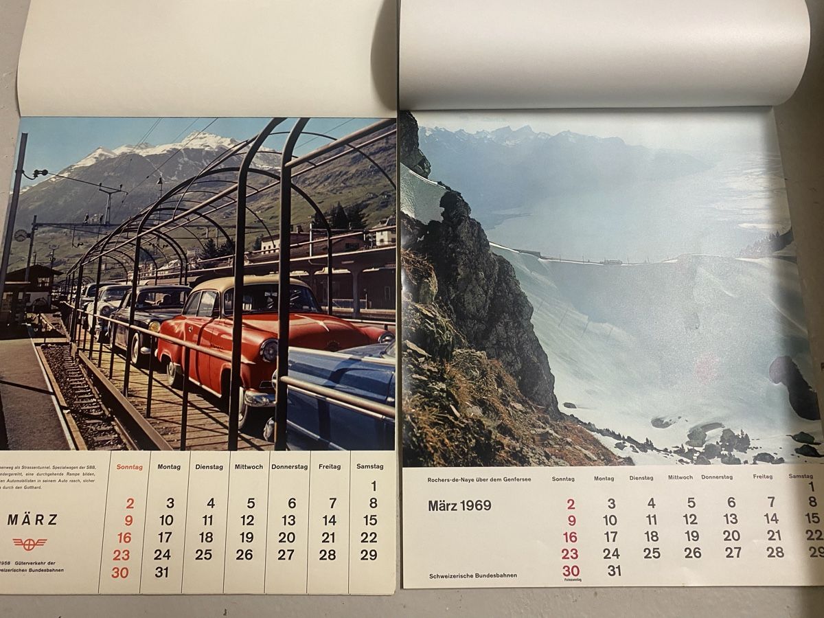 Calendari: SBB Kalender 1958 und 1969 – Usato da Mosnang venduto da Goldwasser 1